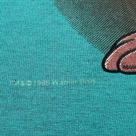 VTG 90s Taz Orlando Florida Mens Shirt XL Velva Sheen Tasmanian Devil Green USA - Picture 3 of 11